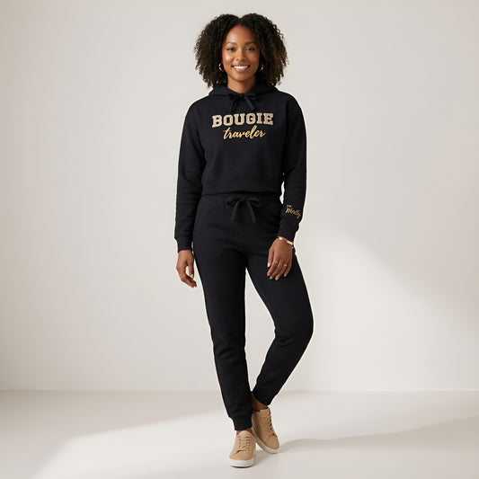 Bougie Traveler Crop Hoodie + Jogger Set